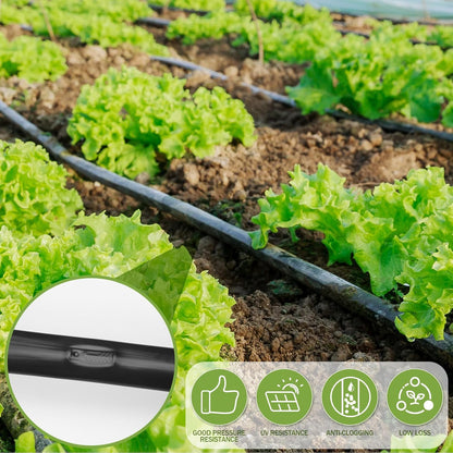 250' 5/8 Inch Drip Tape Irrigation Tubing Kit 8 Mil 6" Spacing Garden Hose Watering Tube Line Automatic Equipment for Garden Irrigation System Farms, Landscape, Lawn