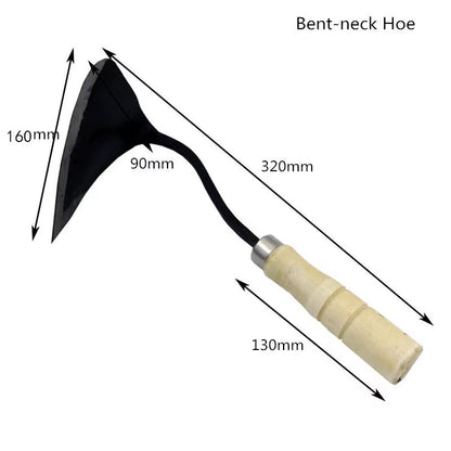 Forged Triangular Pointed Hoe with Medium Carbon Steel Blade Agricultural Gardening Tool for Planting Seedlings