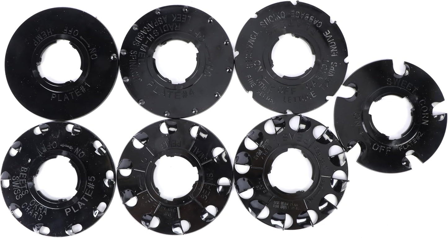 Push Garden Seeder Planter with 7 Interchangeable Seed Plates, 3 Lb Capacity Hopper and Adjustable Row Marker, Orange