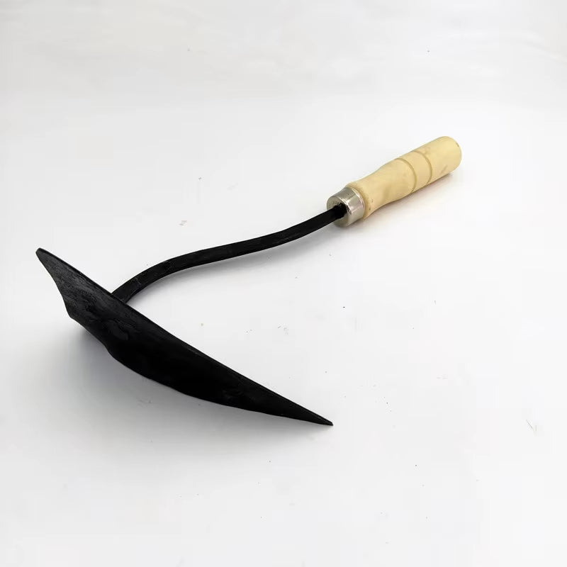Forged Triangular Pointed Hoe with Medium Carbon Steel Blade Agricultural Gardening Tool for Planting Seedlings