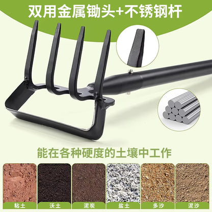 Heavy Duty Action Hoe Stirrup Hoe with Long Handle Metal Hula Hoes Adjustable Garden Scraper Tool