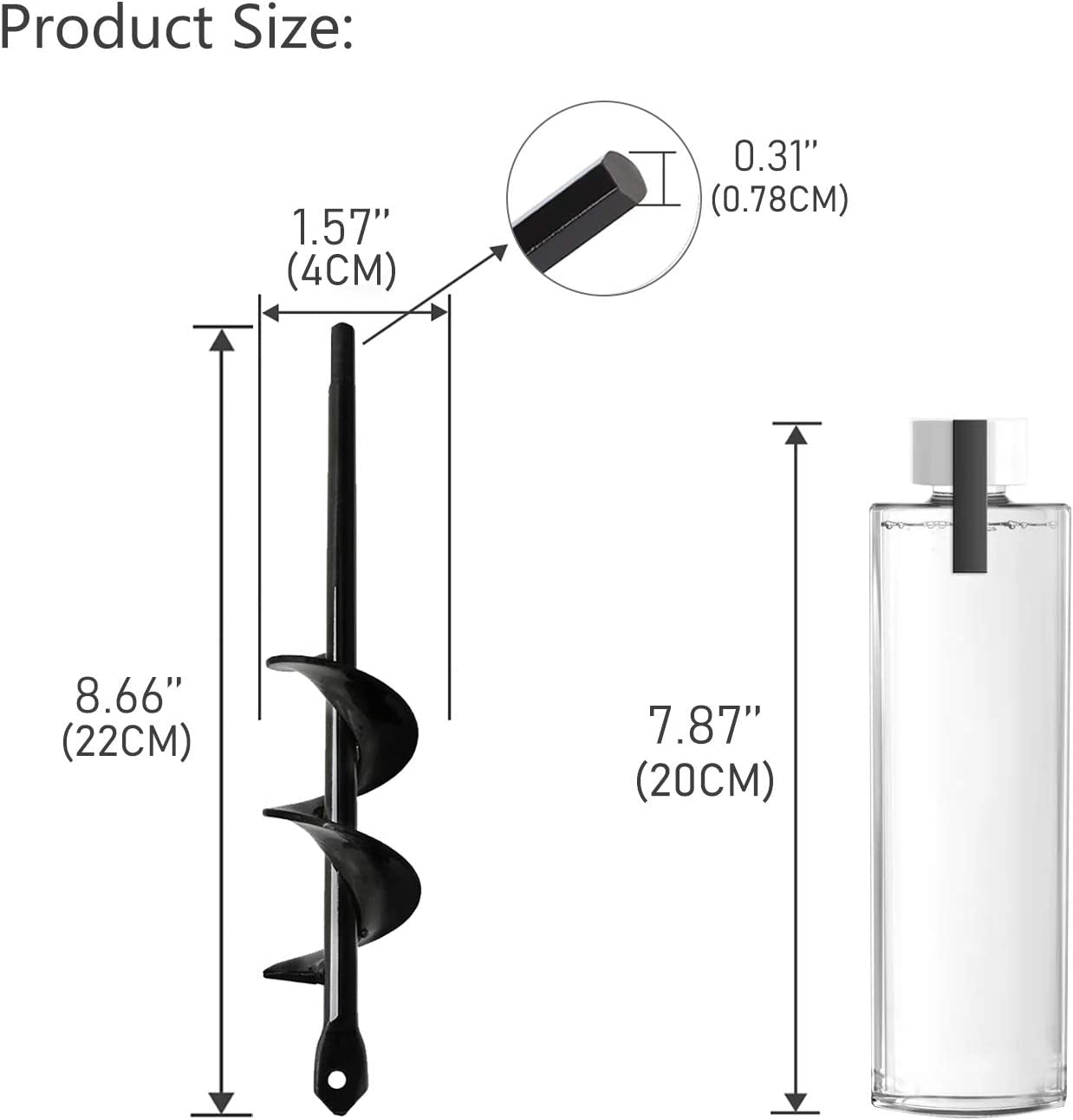 Garden Tools Bulb Planter Auger Drill Bit for Planting 1.57X8.66 Inches