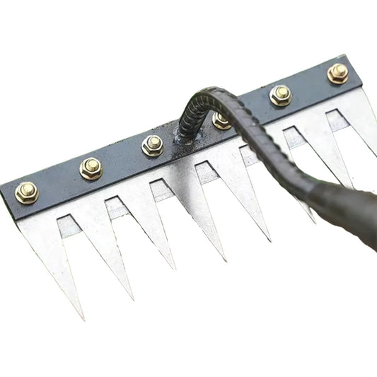4/5/6/7 Teeth Steel Garden Hand Rake Farm Tool Weeding Scarifier Agricultural Nail Harrow Metal Harrow Garden Weedingtool