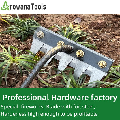 4/5/6/7 Teeth Steel Garden Hand Rake Farm Tool Weeding Scarifier Agricultural Nail Harrow Metal Harrow Garden Weedingtool