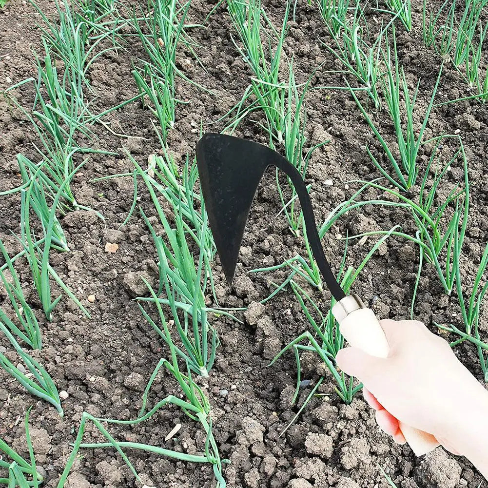 Farm Tools Hoes Triangle Furrow Hoe Household Agricultural Weeding Hoe Planting Vegetable Gardening Loosening Soil Weeding Tools