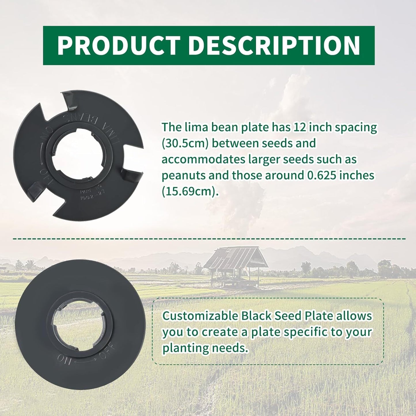 60010 Optional Seed Plate Set Fits Earthway 1001-B Garden Seeder Contains Light
